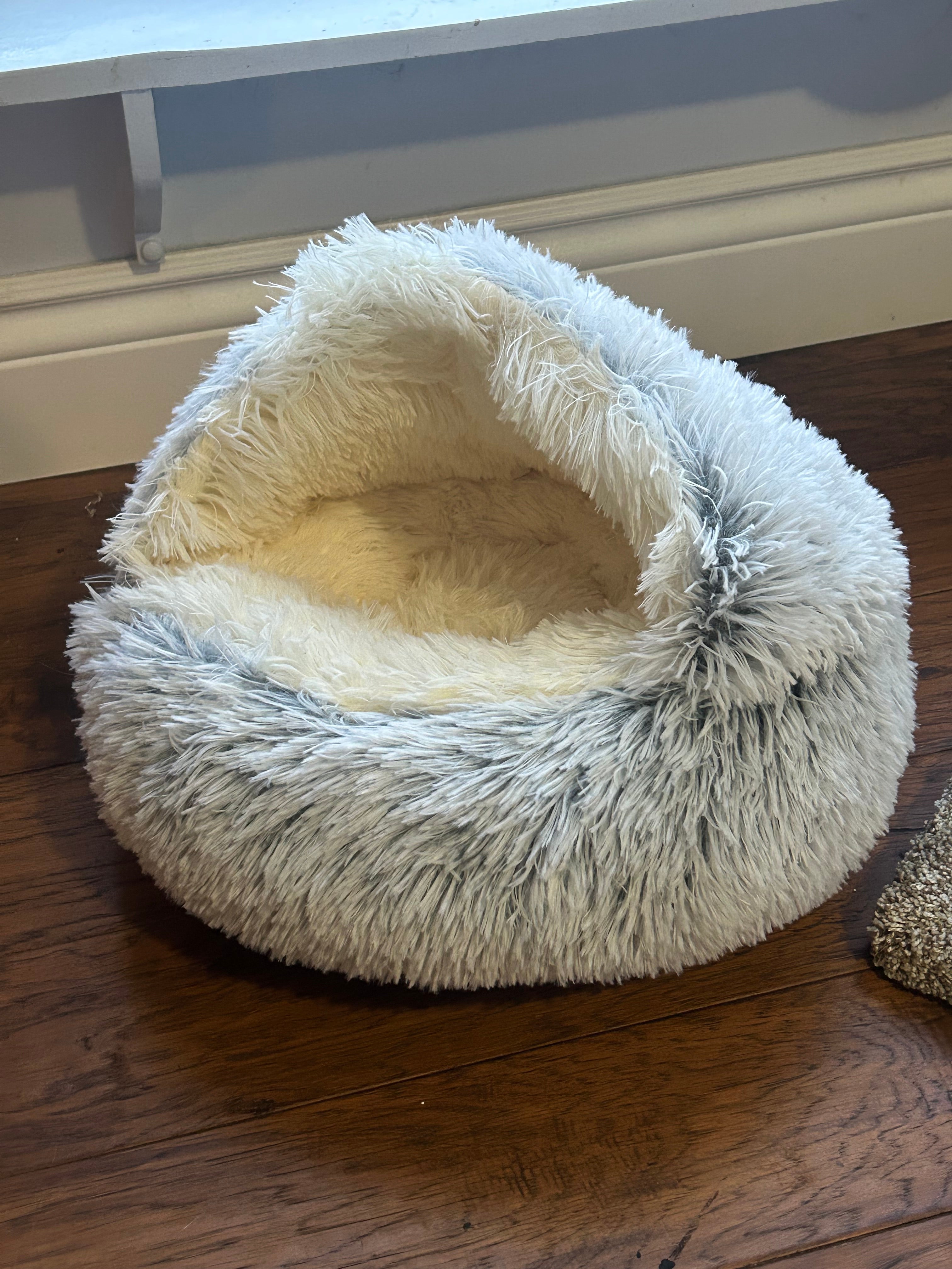 SnuggleNest Faux Fur Igloo Pet Bed