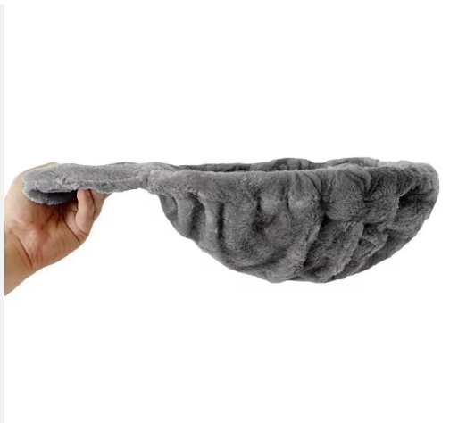 plush cat hammock light gray